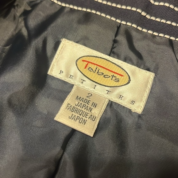 TALBOTS Blue & White Size 2 Blazer Suit Jacket - Picture 7 of 9